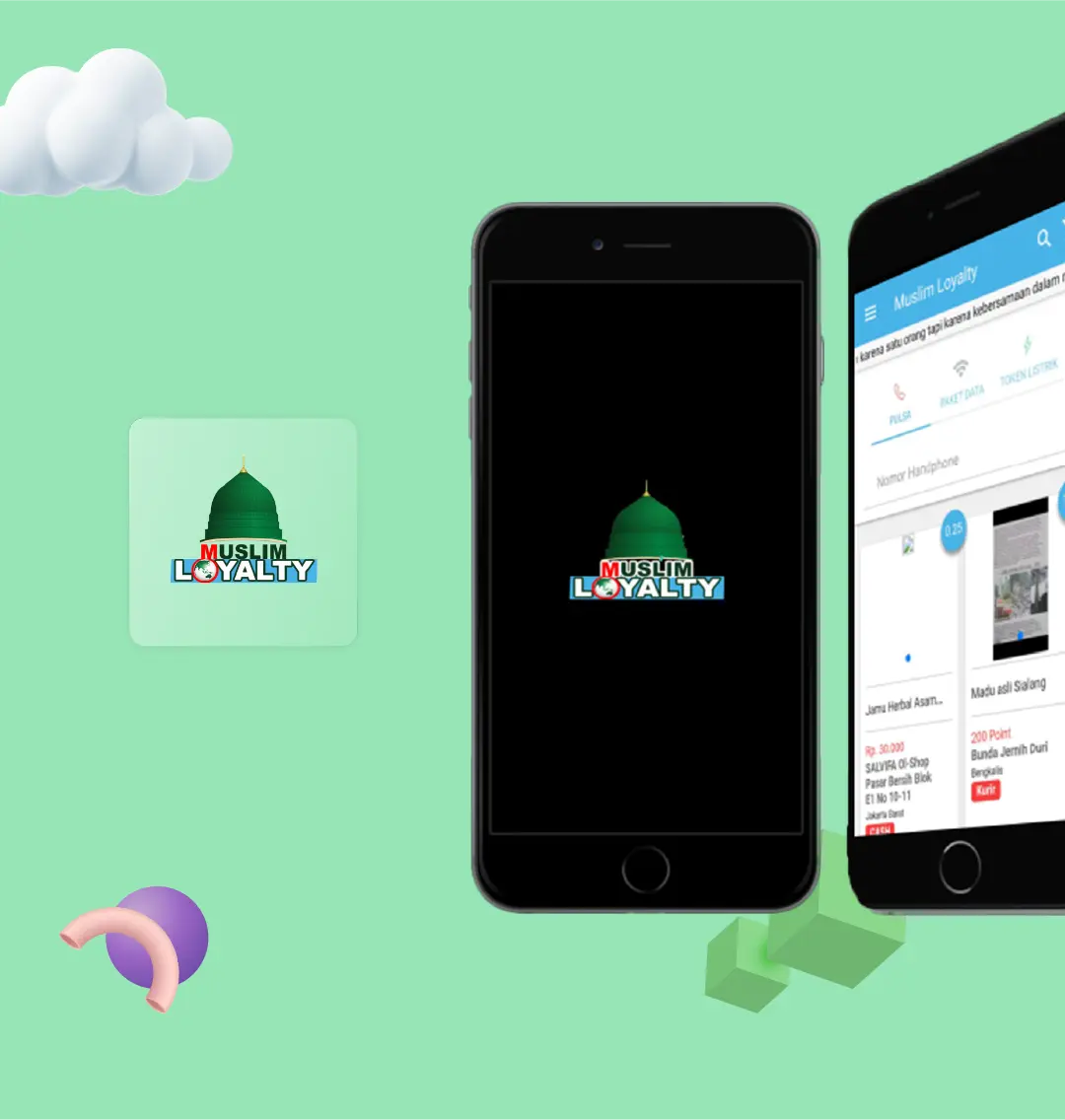 Tampilan aplikasi mobile Muslim Loyalty